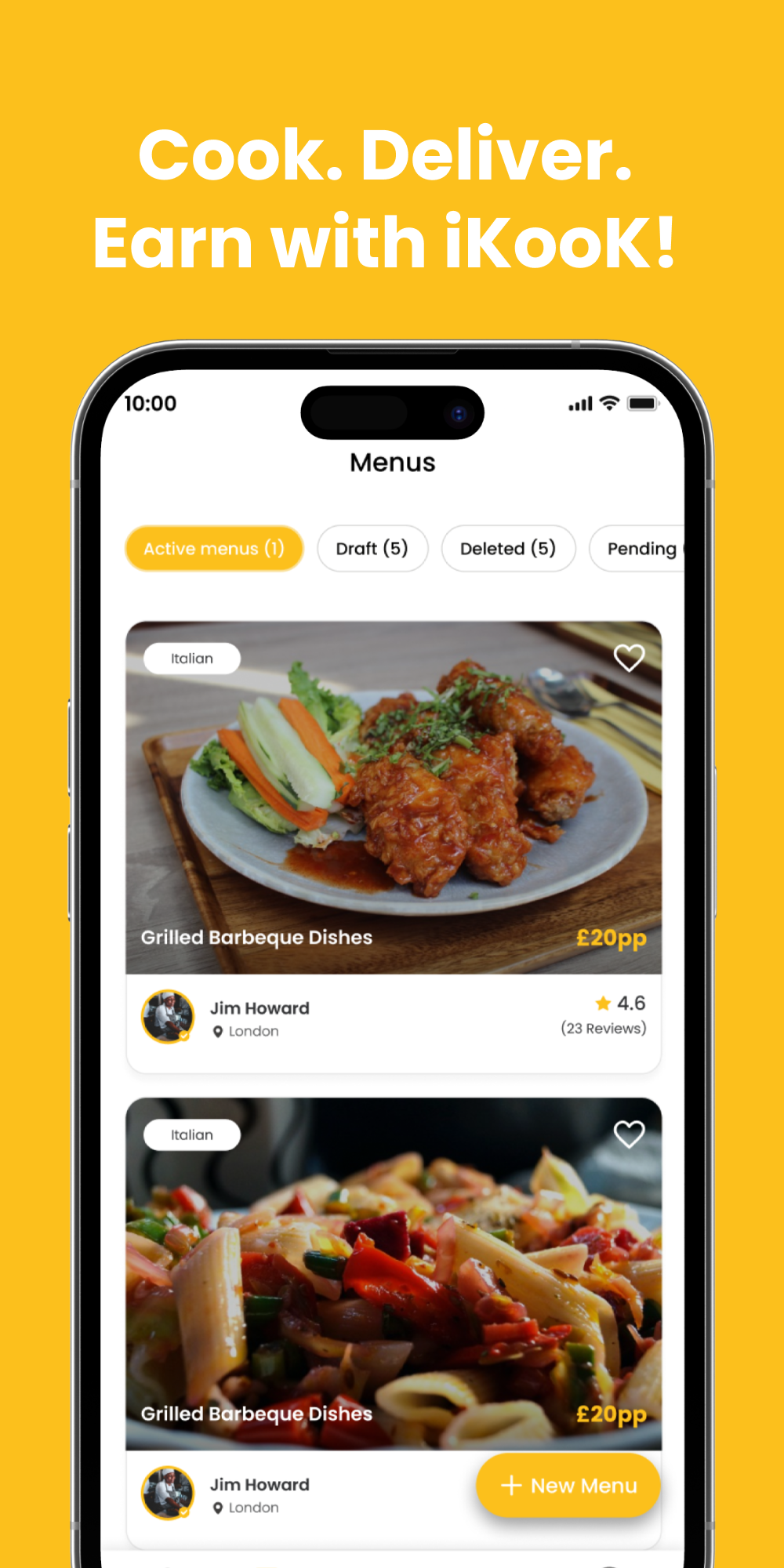 Cook, Deliver. Earn with iKooK!